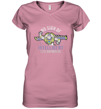 Load image into Gallery viewer, Disney Pixar Toy Story Buzz Lightyear Intelligent Life Women's V-Neck T-Shirt
