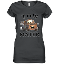 Load image into Gallery viewer, Disney Pixar Cars Tow Mater Finish Women's V-Neck T-Shirt