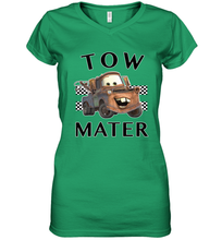 Load image into Gallery viewer, Disney Pixar Cars Tow Mater Finish Women's V-Neck T-Shirt