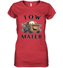 Load image into Gallery viewer, Disney Pixar Cars Tow Mater Finish Women's V-Neck T-Shirt