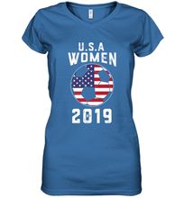 Load image into Gallery viewer, USA United States Women 2019 Soccer US Futbol Women's V-Neck T-Shirt