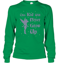 Load image into Gallery viewer, Disney Peter Pan Tinkerbell Never Grow Up Long Sleeve T-Shirt
