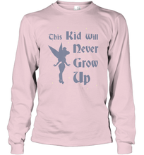 Load image into Gallery viewer, Disney Peter Pan Tinkerbell Never Grow Up Long Sleeve T-Shirt
