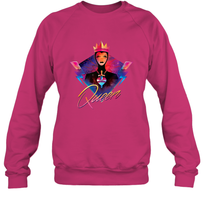 Load image into Gallery viewer, Disney Villains Evil Queen Neon 90s Rock Band Crewneck Sweatshirt
