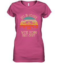 Load image into Gallery viewer, Retro Vintage Get In Loser We're Doing Butt Stuff Alien UFO Women's V-Neck T-Shirt
