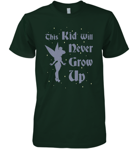 Disney Peter Pan Tinkerbell Never Grow Up Men's Premium T-Shirt