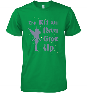 Disney Peter Pan Tinkerbell Never Grow Up Men's Premium T-Shirt