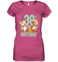 Load image into Gallery viewer, Disney Snow White Dwarfs Group Shot 30th Birthday Women's V-Neck T-Shirt
