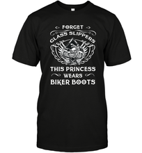 Load image into Gallery viewer, Forget glass slippers this princess wears biker boots Men's T-Shirt
