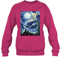 Load image into Gallery viewer, Disney Peter Pan Tinker Bell Starry Night Portrait Crewneck Sweatshirt
