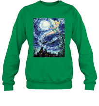 Load image into Gallery viewer, Disney Peter Pan Tinker Bell Starry Night Portrait Crewneck Sweatshirt
