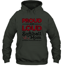 Load image into Gallery viewer, Proud And Loud Softball Mom Hooded Sweatshirt
