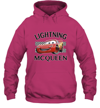 Load image into Gallery viewer, Disney Pixar Cars Lightning McQueen Finish Hooded Sweatshirt
