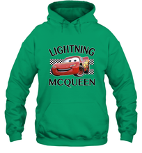 Load image into Gallery viewer, Disney Pixar Cars Lightning McQueen Finish Hooded Sweatshirt
