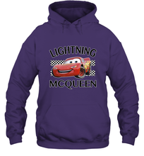 Load image into Gallery viewer, Disney Pixar Cars Lightning McQueen Finish Hooded Sweatshirt
