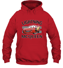 Load image into Gallery viewer, Disney Pixar Cars Lightning McQueen Finish Hooded Sweatshirt
