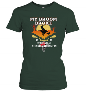 Broom Broke So I Became An Atlanta Falcons Fan  NFL Halloween Costume Women's T-Shirt