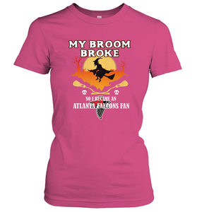 Broom Broke So I Became An Atlanta Falcons Fan  NFL Halloween Costume Women's T-Shirt