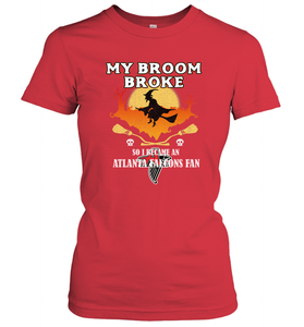 Broom Broke So I Became An Atlanta Falcons Fan  NFL Halloween Costume Women's T-Shirt