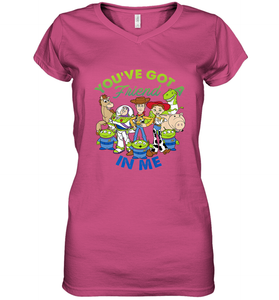 Disney Pixar Toy Story Cartoon Group Shot Women's V-Neck T-Shirt