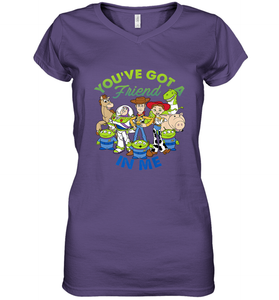 Disney Pixar Toy Story Cartoon Group Shot Women's V-Neck T-Shirt