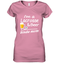 Load image into Gallery viewer, A Lacrosse Beer Kinda Mom Women&#39;s V-Neck T-Shirt
