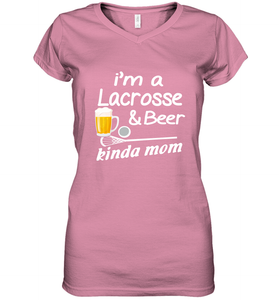 A Lacrosse Beer Kinda Mom Women's V-Neck T-Shirt