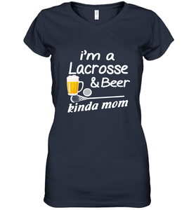 A Lacrosse Beer Kinda Mom Women's V-Neck T-Shirt