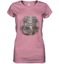 Load image into Gallery viewer, Cobra Kai Rusted Steel Snake Logo Women&#39;s V-Neck T-Shirt
