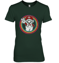 Load image into Gallery viewer, Super Mario Rainbow Circle Distressed Logo Women's Premium T-Shirt
