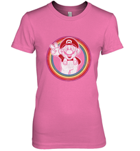Load image into Gallery viewer, Super Mario Rainbow Circle Distressed Logo Women's Premium T-Shirt
