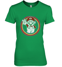 Load image into Gallery viewer, Super Mario Rainbow Circle Distressed Logo Women's Premium T-Shirt
