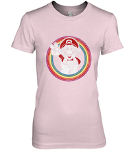 Load image into Gallery viewer, Super Mario Rainbow Circle Distressed Logo Women's Premium T-Shirt
