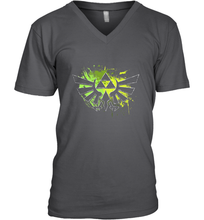 Load image into Gallery viewer, Legend Of Zelda Triforce Logo Paint Splatter Men's V-Neck
