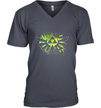 Load image into Gallery viewer, Legend Of Zelda Triforce Logo Paint Splatter Men's V-Neck
