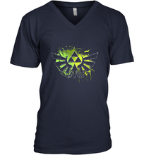 Load image into Gallery viewer, Legend Of Zelda Triforce Logo Paint Splatter Men's V-Neck
