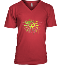 Load image into Gallery viewer, Legend Of Zelda Triforce Logo Paint Splatter Men's V-Neck

