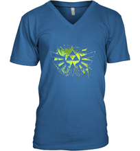 Load image into Gallery viewer, Legend Of Zelda Triforce Logo Paint Splatter Men's V-Neck
