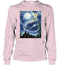 Load image into Gallery viewer, Disney Peter Pan Tinker Bell Starry Night Portrait Long Sleeve T-Shirt
