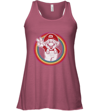 Load image into Gallery viewer, Super Mario Rainbow Circle Distressed Logo Women's Racerback Tank
