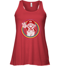 Load image into Gallery viewer, Super Mario Rainbow Circle Distressed Logo Women's Racerback Tank
