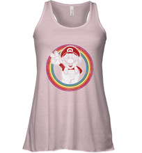 Load image into Gallery viewer, Super Mario Rainbow Circle Distressed Logo Women's Racerback Tank
