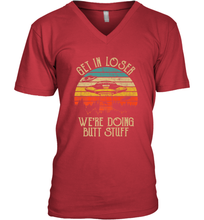 Load image into Gallery viewer, Retro Vintage Get In Loser We're Doing Butt Stuff Alien UFO Men's V-Neck
