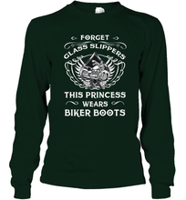 Load image into Gallery viewer, Forget glass slippers this princess wears biker boots Long Sleeve T-Shirt
