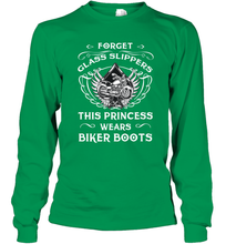 Load image into Gallery viewer, Forget glass slippers this princess wears biker boots Long Sleeve T-Shirt
