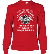 Load image into Gallery viewer, Forget glass slippers this princess wears biker boots Long Sleeve T-Shirt
