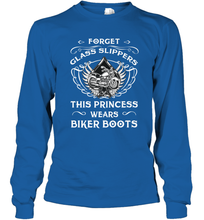 Load image into Gallery viewer, Forget glass slippers this princess wears biker boots Long Sleeve T-Shirt
