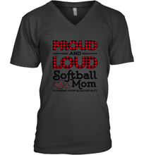 Load image into Gallery viewer, Proud And Loud Softball Mom Men&#39;s V-Neck
