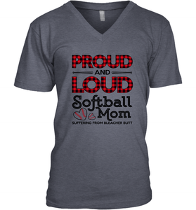 Proud And Loud Softball Mom Men's V-Neck