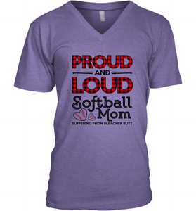 Proud And Loud Softball Mom Men's V-Neck